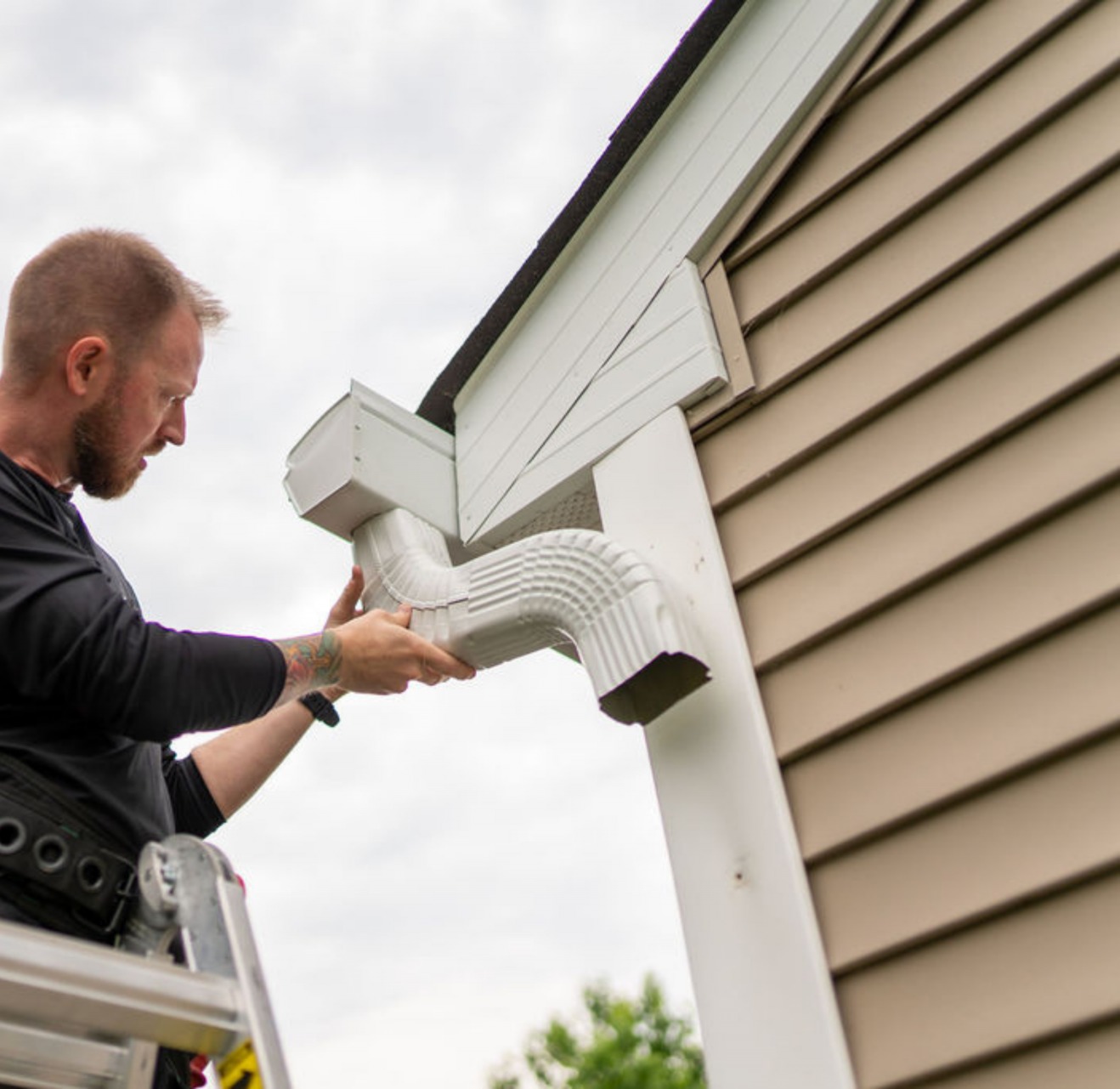 Gutter project on a home in Hyde Park, OH